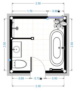 best small bathroom floorplan 2500 sydney