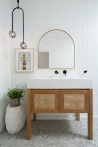 Rattan_bathroom_vanity_design idea traditional boho coastal