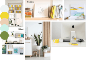 Using Accent colours in an interior colour scheme yellow