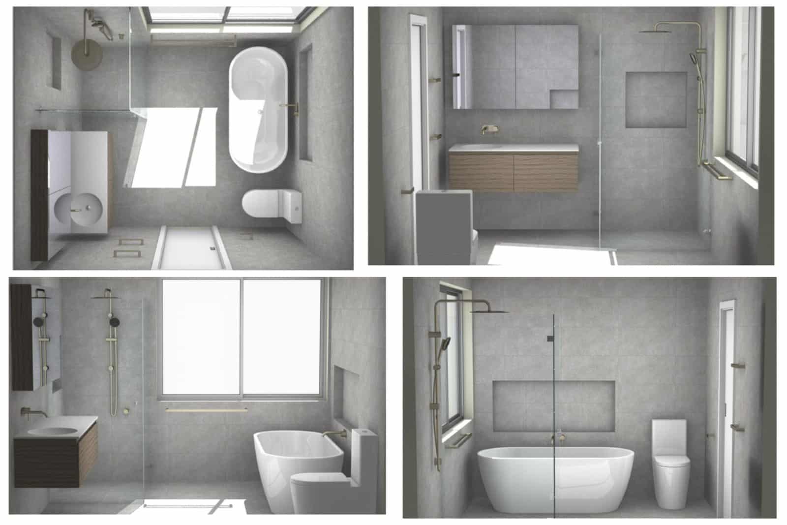 Visualizando projetos de banheiros em 3D em Sydney
