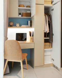 small wardrobe built in desk