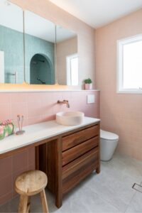 Pink Marble Floor Bathroom