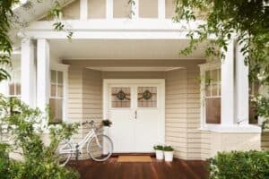 Californian Bungalow Beige-exterior-entrance-door-weatherboard