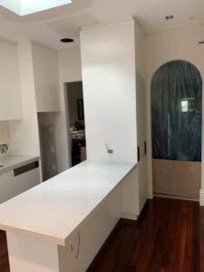 Sealing off adjoining rooms kitchen preparation